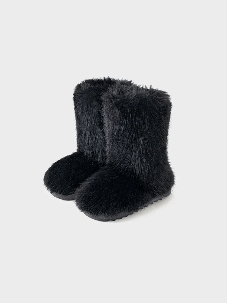 Women's Faux Fur Boot Furry Short Snow Boot
