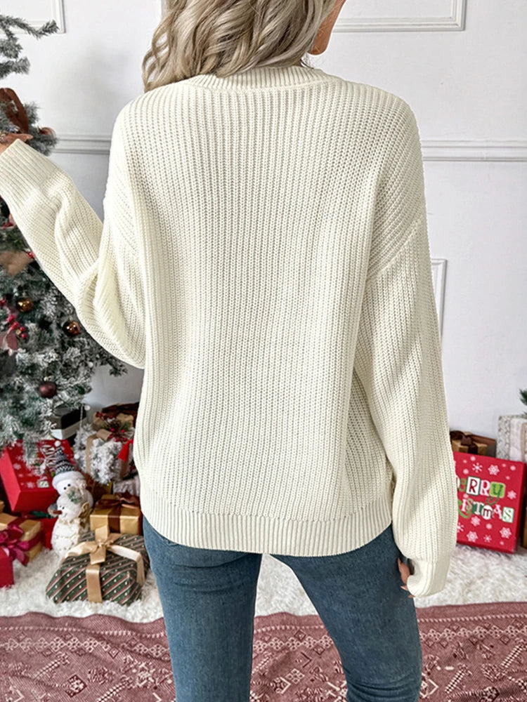 Women 2025 Merry Christmas Round Neck  Sweater