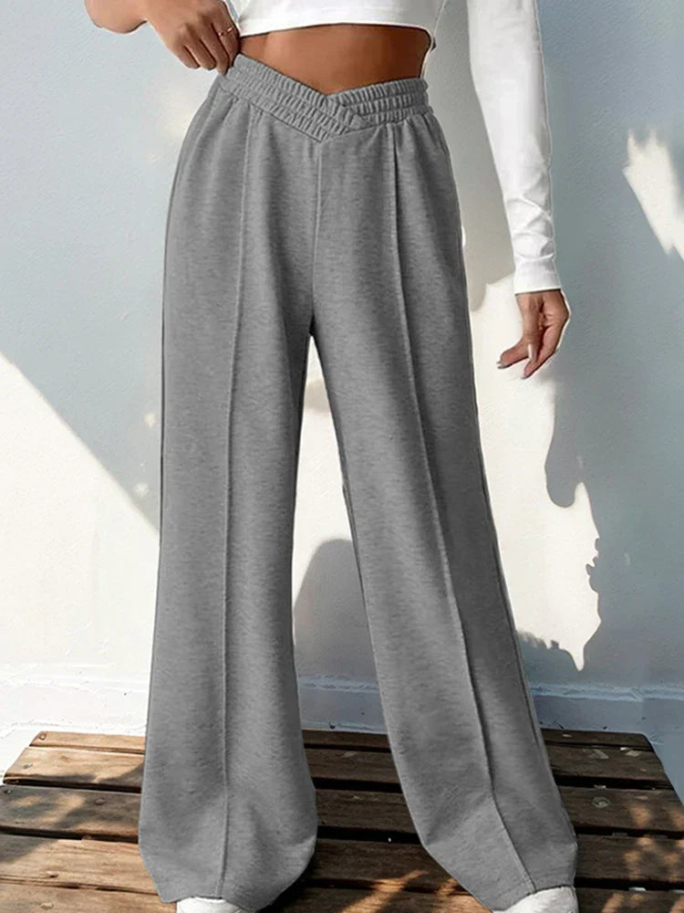 Womens Wide Leg Sweatpants Casual Loose Solid Color Pants